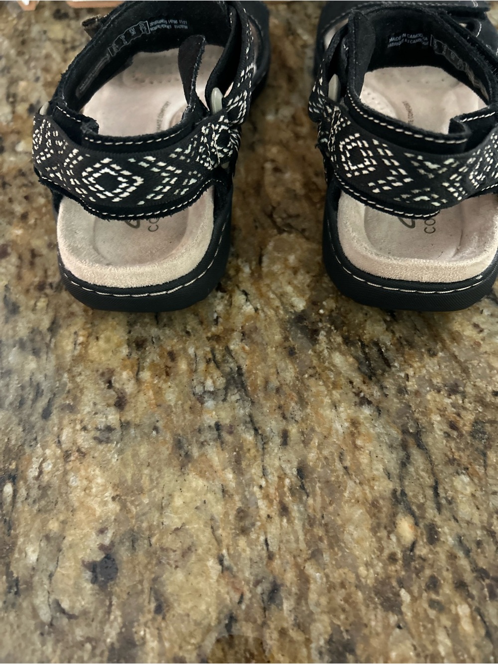 Clarks Black Open-Toe Adjustable Sandals - Picture 4 of 9